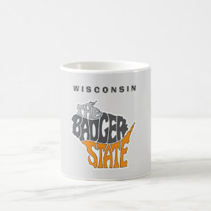 Mug Wisconsin State Pseudo Word Art