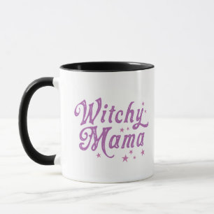 Mug Witchy Mama Stars Violet Blanc Halloween
