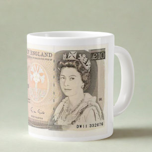 Mug with 1975 £10 Note Image   Queen Elizabeth II