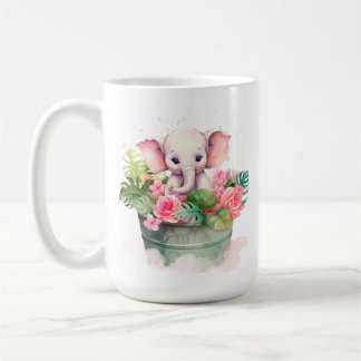 Mug with a cute elephant and the inscription