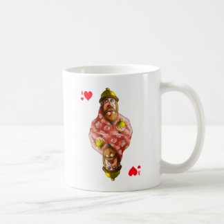 Mug with a figure of the card king of hearts