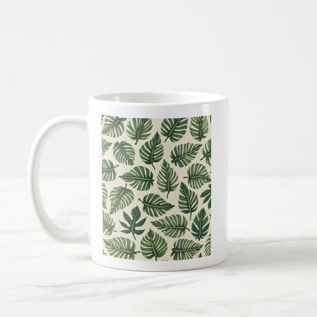  Mug with a leaf pattern  (Left)