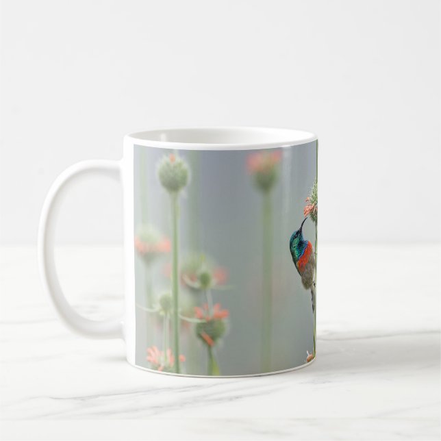 Mug with a photograph of a sunbird (Left)