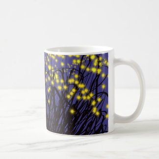Mug with abstract design with luminous flowers!