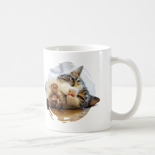 Mug with acorn elf and his cat friends (Right)
