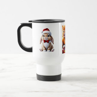 Mug with adorable design of a rabbit & kittens