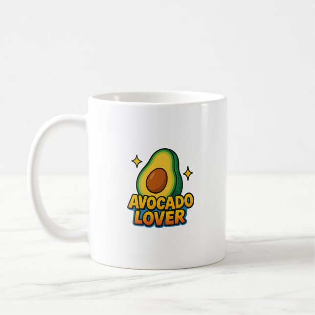 Mug with an illustration of an avocado and the ins (Left)