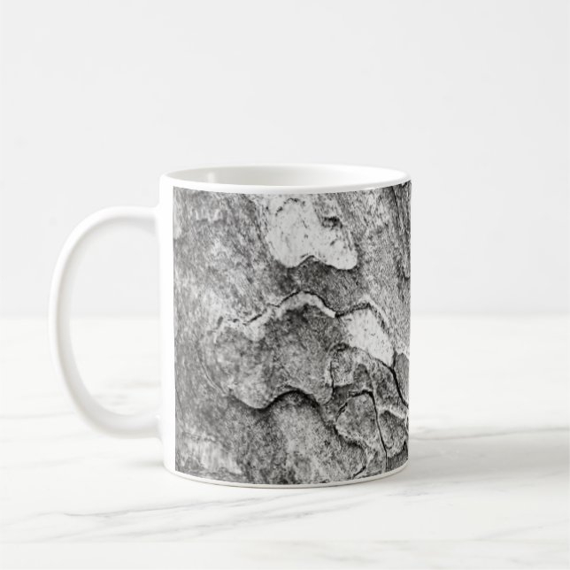Mug with bark of tree on them (Left)