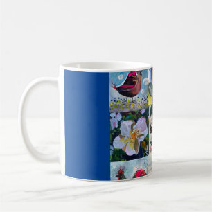 Mug with birds and flowers