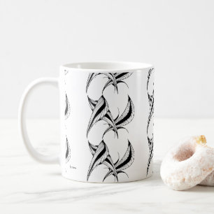 Mug with black & white abstract design