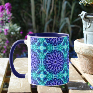 Mug with blue pattern
