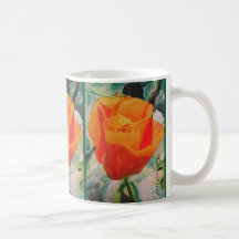 Mug with "California Poppy" by Amber Larsen