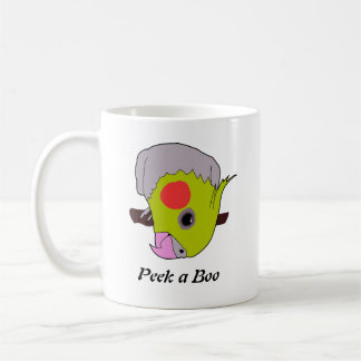 Mug with cockatiel saying Peek - a Boo