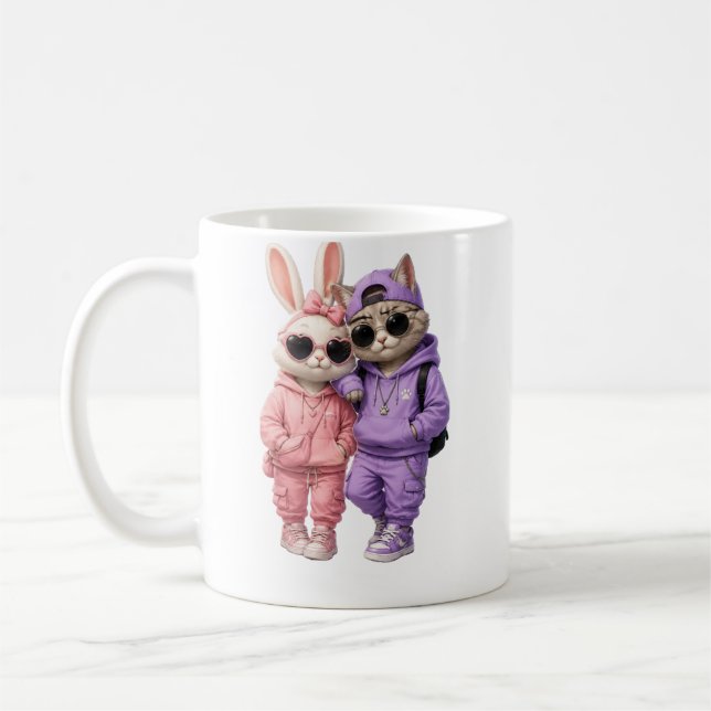 Mug with cute cat image  (Left)