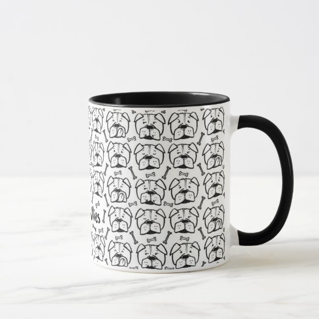 Mug with english bulldog pattern (Right)