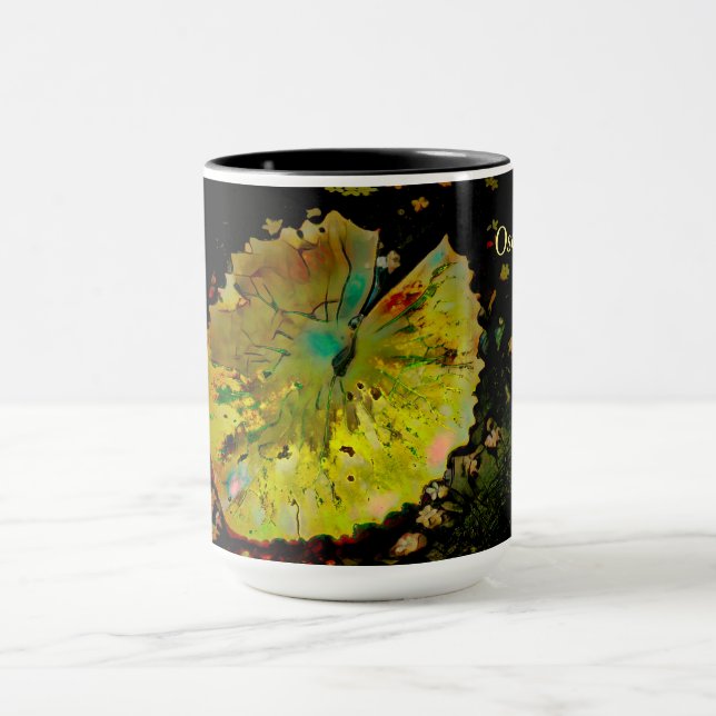 Mug with Enhanced Water Lily Pod Leaf (Center)