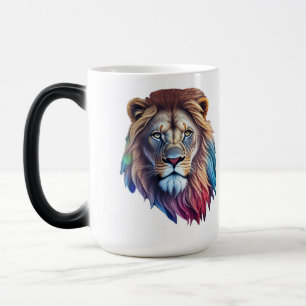 Mug with face image of a Lion "Bold and Brave" 