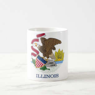 Mug with Flag of Illinois State - USA