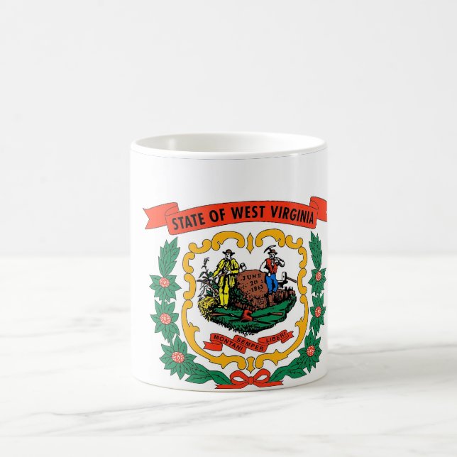 Mug with Flag of West Virginia State - USA (Center)