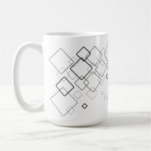 Mug with geometric pattern.