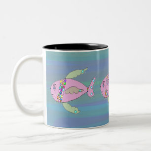Mug with Hand Drawn Fish