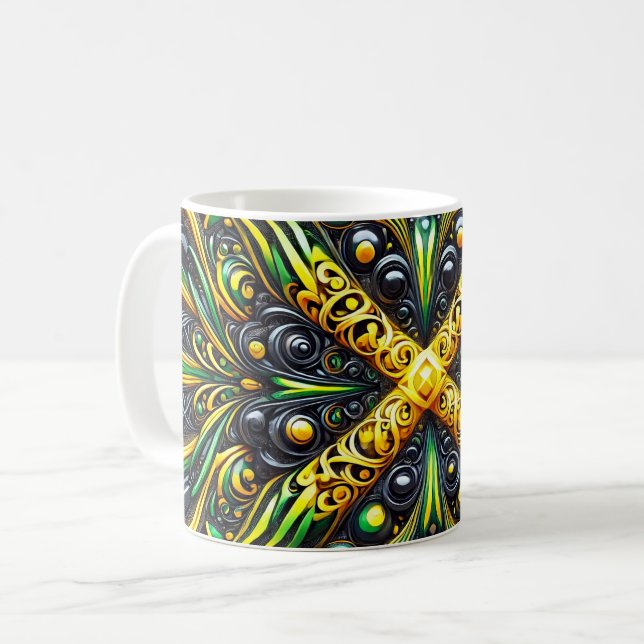 Mug with Jamaican Colours Design (Front Left)