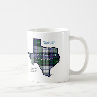 Mug with Loch Lonach Mysteries Tartan Texas Logo