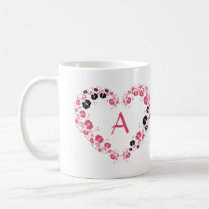 Mug With Monogram And The Pink Heart Symbol