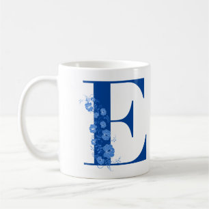 Mug With Monogram Floral Letter E