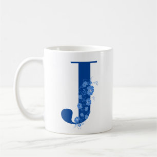 Mug With Monogram Floral Letter J