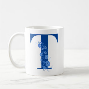 Mug With Monogram Floral Letter T