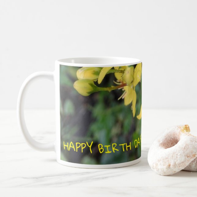 Mug with nice flowers (With Donut)