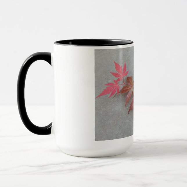 mug with original photo of changing leaves (Left)