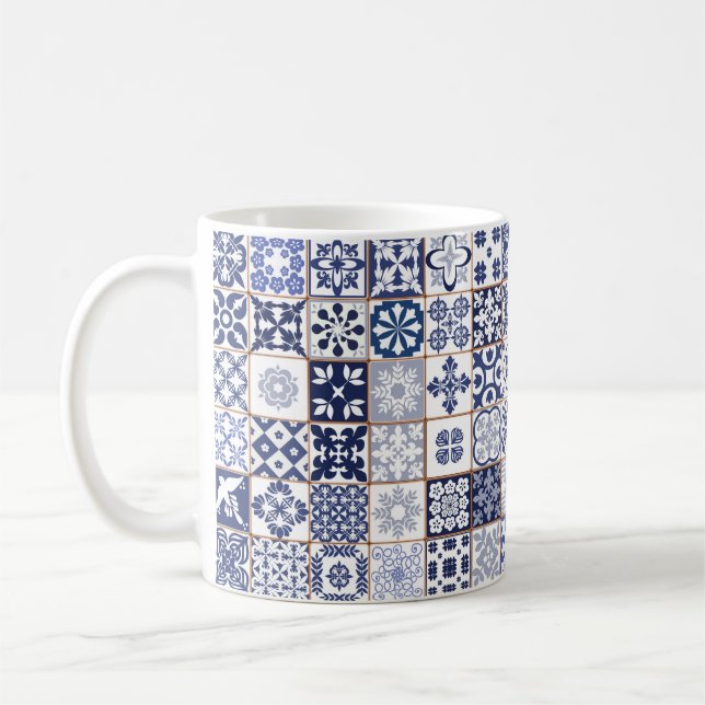 Mug with Portugese Tiles Pattern - Azulejos (Left)