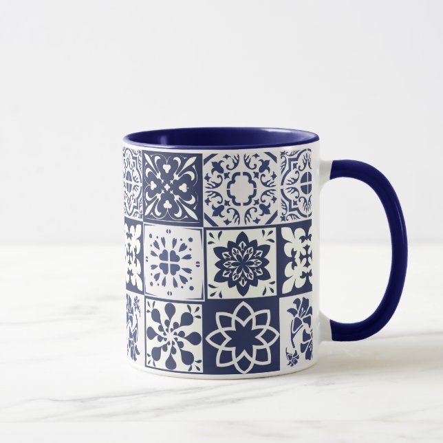 Mug with Portugese Tiles Pattern - Azulejos (Right)