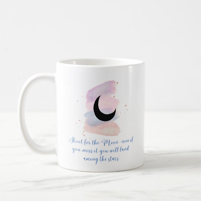 Mug with quote and pastel moon design  (Left)