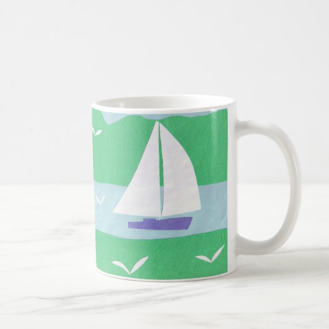 Mug with Sailboat Scene (Right)