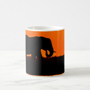 Mug with Silhouette of Elephant