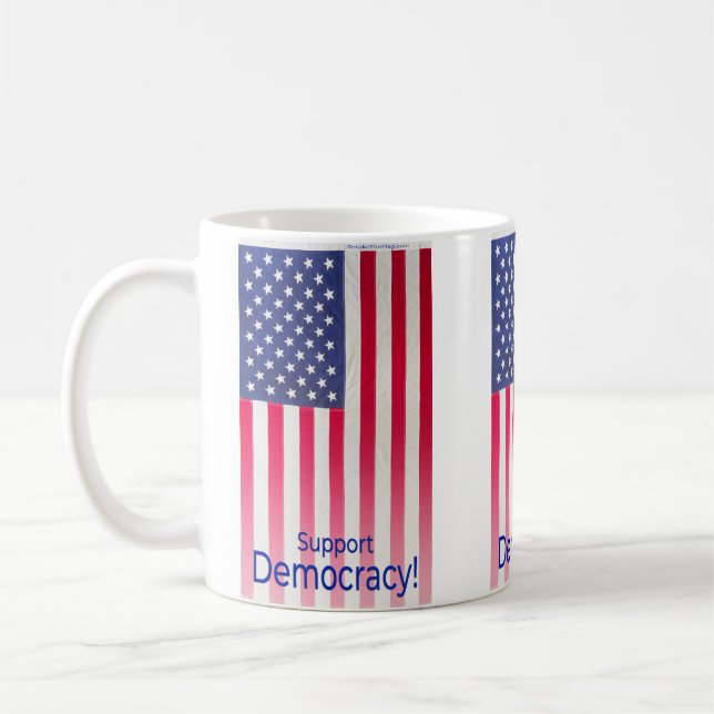 Mug with "Support Democracy" Flag message (Left)