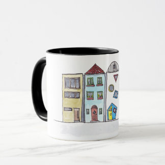 Mug with townhouses