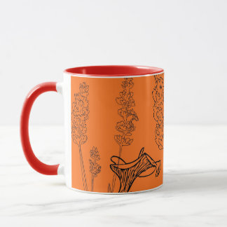 Mug with vibrant colours& wild flowers