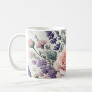 Mug with Watercolor Floral Pattern 1/6