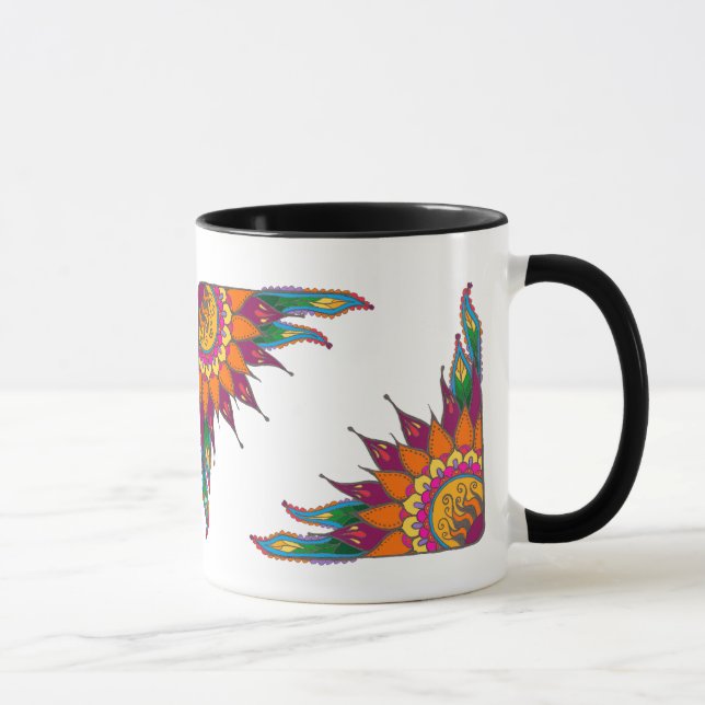Mug with whimsical  floral  design / Illumination2 (Right)