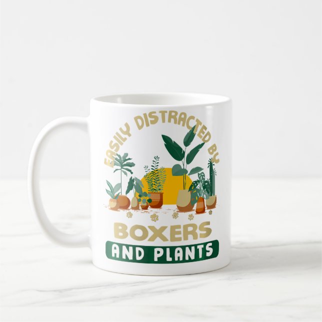 Mug Wo Easily Distracted By Boxers And Plants German B (Gauche)