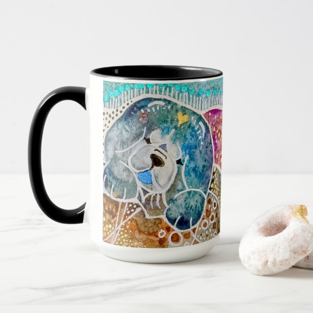 Mug WOBBLE-ROCK Chow chien aquarelle batik (Avec donut)