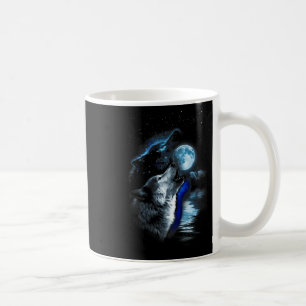 Mug Wolf Moon Lake Wolf Howling Pleine lune Wolf Graph