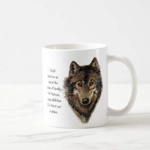Mug Wolf Totem Animal Guide Aquarelle Nature Art