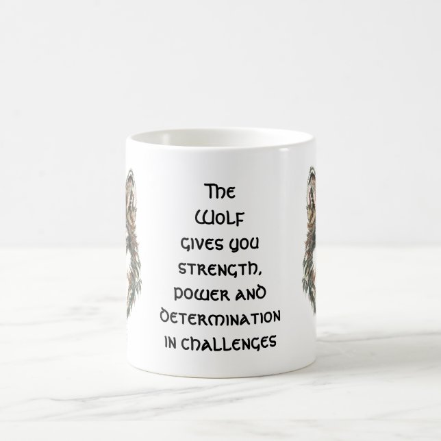 Mug Wolf Totem, Spirit Animal Guide Inspirational (Centre)