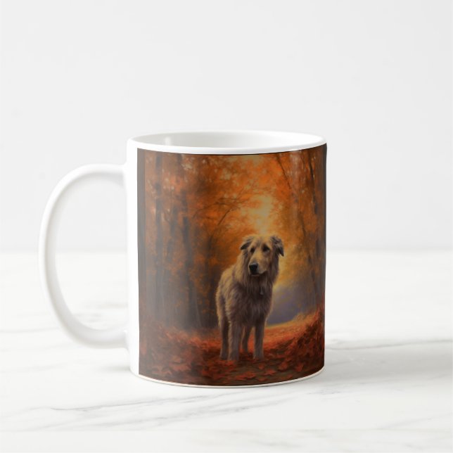 Mug Wolfhound à l'automne Leaves automne Inspire (Gauche)