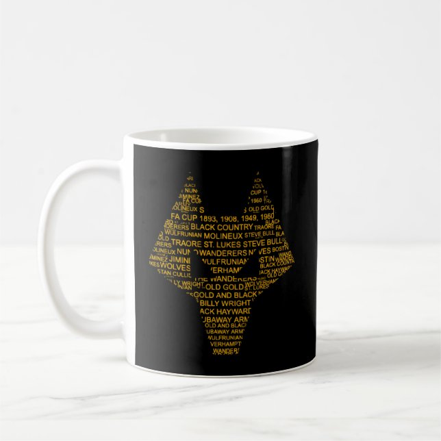 Mug Wolverhampton Angleterre Cadeaux Wolves Black Gold (Gauche)